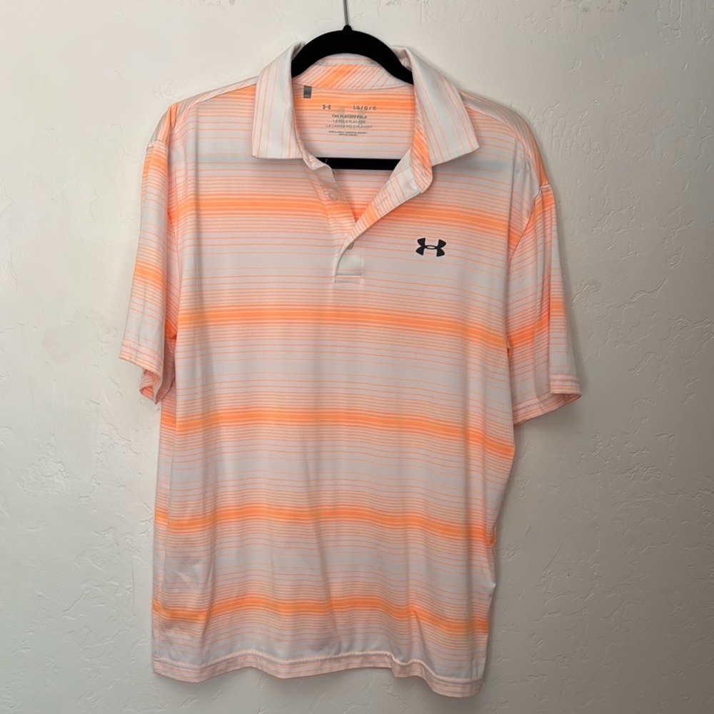 Under Armour Playoff Polo Shirt – Size Large – Striped Golf Shirt
